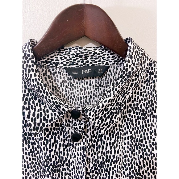 F&F Animal Print Long Sleeve Blouse Size 6 Small - Picture 2 of 9